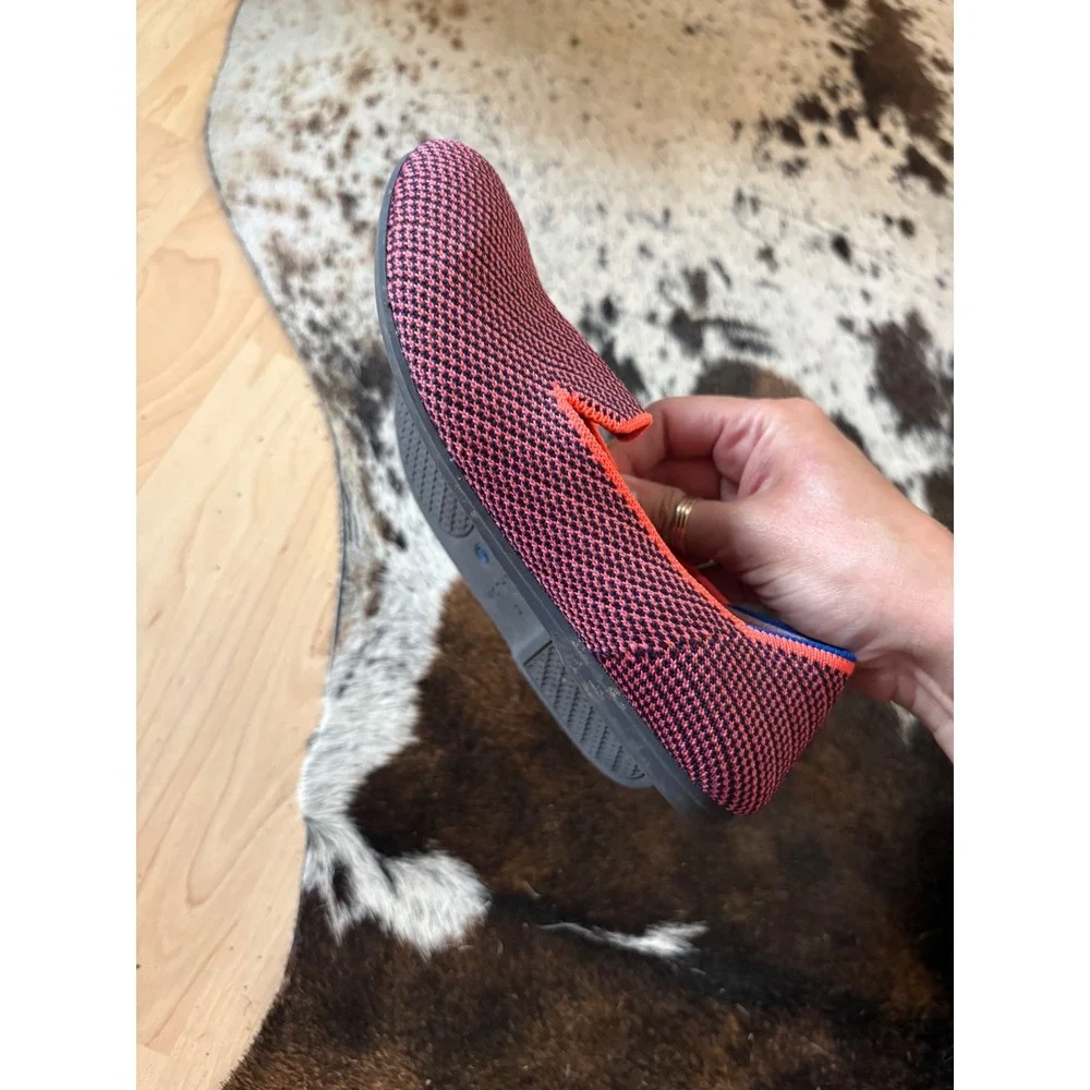 Rothy's Girls The Loafer Slip-On Flats Orange Navy Size K2